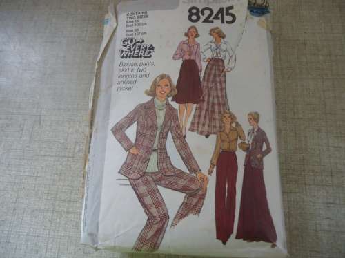 SIMPLICITY PATTERNS 8245 BLOUSE, PANTS, SKIRT  UNLINED JACKET SIZE 18 + 20 - COMPLETE