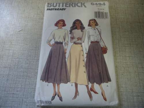 BUTTERICK PATTERN 6494 SKIRTS SIZE 12 + 14 + 16 COMPLETE & UNCUT