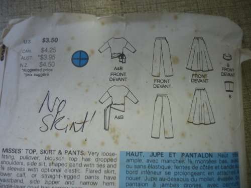 BUTTERICK PATTERN 6947 PULLOVER TOP & PANTS SIZE 14 + 16 +18  SEE DESCRIPTION