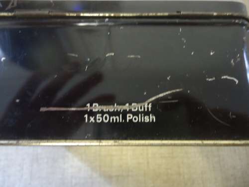 NUGGET BLACK SHOE POLISH TIN WITH hinged  LID  -7 CM HEIGHT 15 CM LENGTH 12 CM WIDTH