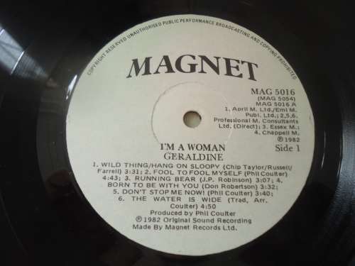 GERALDINE "I'M A WOMAN" 1982 MAGNET STEREO LP