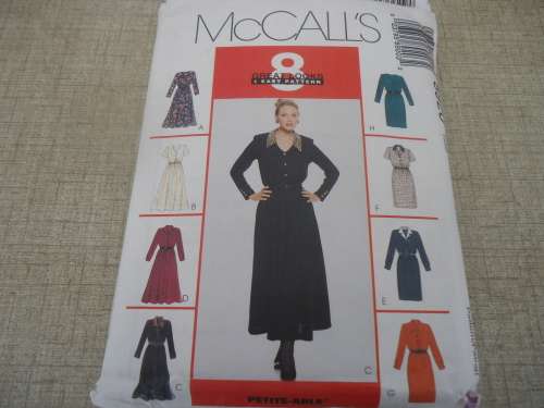 McCALL'S PATTERN  8920  DRESS IN 8 VERSIONS SIZE E = 14 + 16 + 18   COMPLETE
