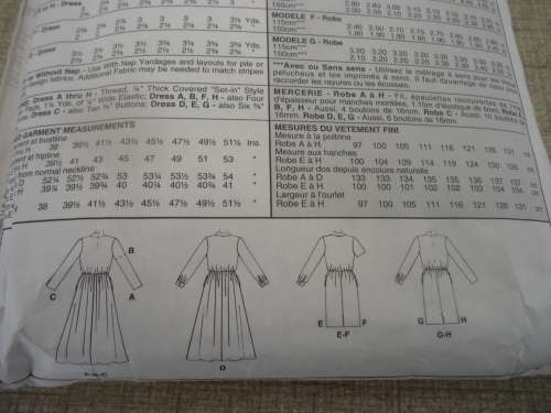 McCALL'S PATTERN  8920  DRESS IN 8 VERSIONS SIZE E = 14 + 16 + 18   COMPLETE