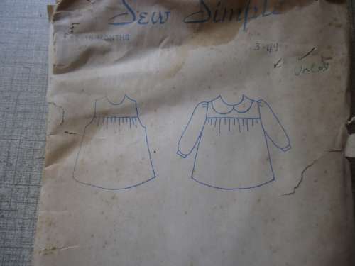 SEW SIMPLE  PATTERNS BABY DRESS SIZES 12 - 18 MONTHS   COMPLETE