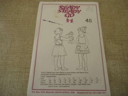 READY-STEADY-GO PATTERN-NUMBER 48  GIRL'S DRESS SIZE AGE 4