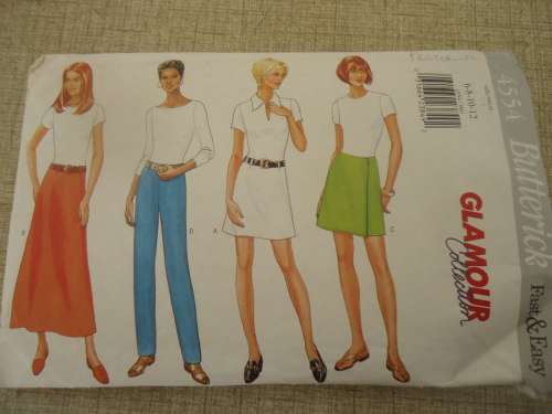 BUTTERICK PATTERN 4554 SKIRT & PANTS SIZE 6 + 8 + 10 + 12  COMPLETE