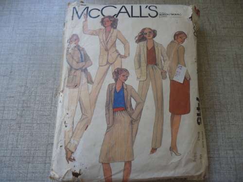 McCALL'S PATTERN 7415 UNLINED JACKET, SKIRT & PANTS SIZE  10 - SEE DESCRIPTION