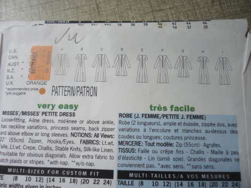 BUTTERICK  PATTERN 5627 9 DIFFERENT VARIATIONS  FLARED DRESS SIZES 14 + 16 +18 COMPLETE & UNCUT