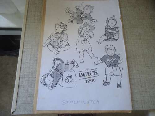 QUICKSTITCH PATTERNS 1200 - BABY ROMPERS & OUTFITS - COPIED PATTERN
