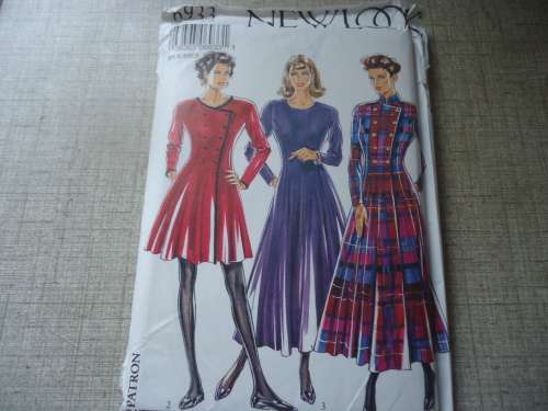 NEW LOOK PATTERNS 6933 DOUBLE BREASTED DRESS 6 SIZES IN ONE A 8 - 18  COMPLETE & UNCUT