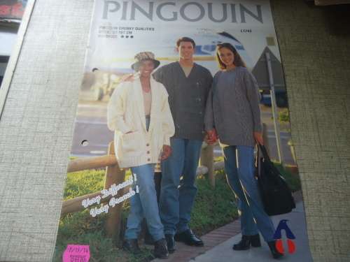 PINGOUIN # L1743 SPORTY JACKET & PULLOVERS IN CHUNKY TO FIT BUST/CHEST 87 - 107 CM