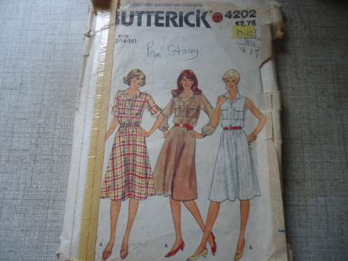 BUTTERICK PATTERN 4202 SKIRT-DRESS SIZE 12 + 14 + 16 COMPLETE & SUPPLIED IN ENVELOPE