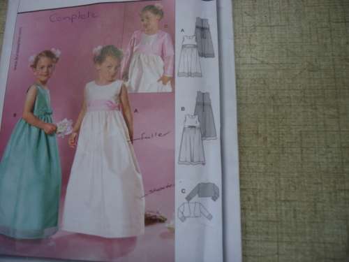BURDA PATTERNS 9757 "TODDLER GIRLS' BRIDESMAID DRESS"  SIZES 2- 8 YEARS COMPLETE