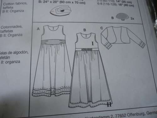 BURDA PATTERNS 9757 "TODDLER GIRLS' BRIDESMAID DRESS"  SIZES 2- 8 YEARS COMPLETE