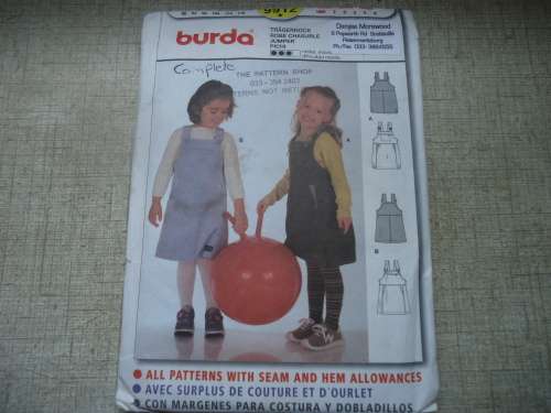 BURDA PATTERNS 9912 "GIRL'S DUNGEREES"  SIZES 2- 6 YEARS COMPLETE