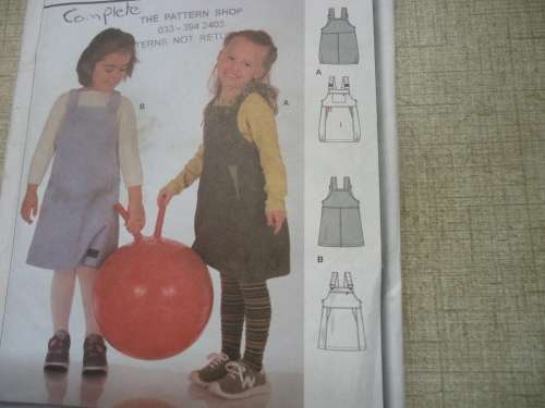 BURDA PATTERNS 9912 "GIRL'S DUNGEREES"  SIZES 2- 6 YEARS COMPLETE