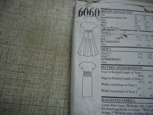 NEW LOOK PATTERNS 6060 FRONT BUTTON DRESS - FLARED OR STRAIGHT SKIRT SIZES 8 - 18 COMPLETE