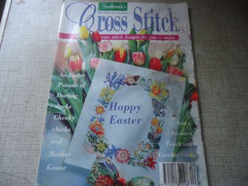 CROSS STITCH UK  VOL 1 NO 9  -  68 PAGE MAGAZINE WITH WATERMARKS ON COVER