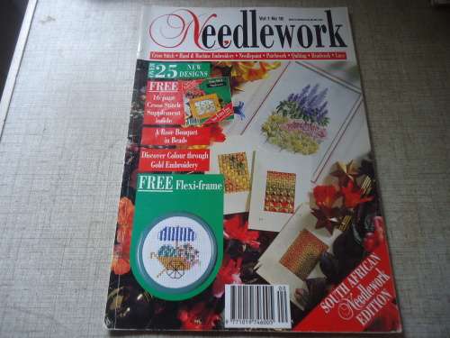 NEEDLEWORK - VOL 1 NO 10   -100 PAGE  CROSS STITCH- NAND & MACHINE EMBROIDERY-NEEDLEPOINT- MAGAZINE