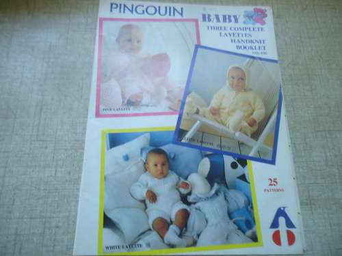 PINGOUIN #656- THREE COMPLETE LAYETTES - HAND KNIT  PATTERNS  - BOOKLET  - 25 PATTERNS