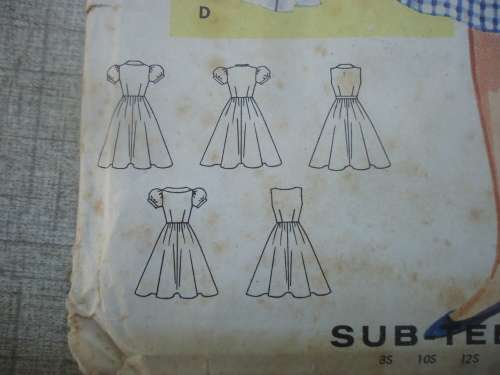 VINTAGE BUTTERICK PATTERN 2155 SUB TEEN FULL SKIRTED DRESS  SIZE 8 BUST 28"  COMPLETE