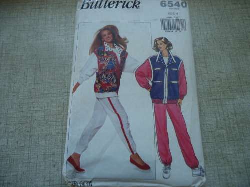 BUTTERICK PATTERN 6540 CASUAL WEAR JACKET & PANTS  SIZES, XS,S & M ( 6 - 14) -COMPLETE
