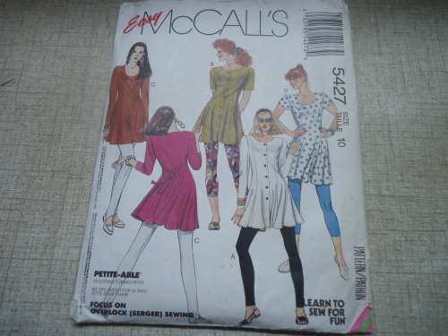 McCALL'S PATTERN 5427 TUNICS & LEGGINGS SIZE 10  COMPLETE & UNCUT