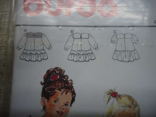 BURDA PATTERNS 4489 TODDLER & GIRL'S PRETTY DRESS SIZES 12 M,18 M,2 YR 3 YR & 4 YR COMPLETE & UNCUT