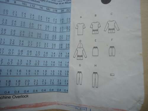 BUTTERICK PATTERN 5384 TOP, SKIRT, LEGGINGS & HEADBAND  SIZE 12 + 14 + 16 COMPLETE