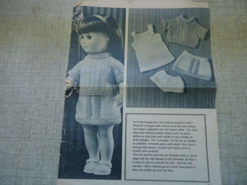 "BEAUTIFUL DOLL" DOLL'S PATTERN - 13 1/2 " DOLL - KNITTED SKIRT, TOP, PANTIES & SLIP