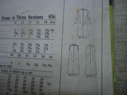 VINTAGE McCALL'S PATTERN 8947 DRESS IN 3 VERSIONS SIZE 16 BUST 34" COMPLETE