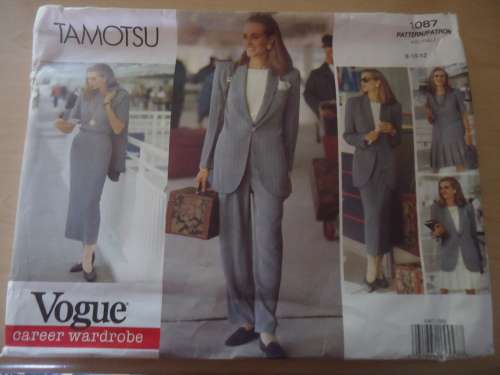 VOGUE CAREER PATTERNS - 1087 TAMOTSU SIZE 8 + 10 + 12  COMPLETE & UNCUT
