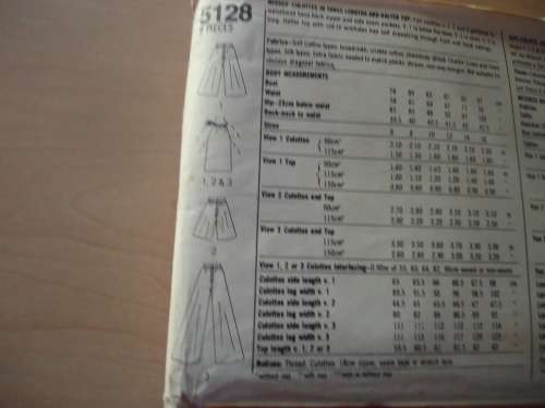 SIMPLICITY PATTERNS 5128  CULOTTES IN 3 LENGTHS & HALTER TOP SIZE O = 12 + 14 + 16 COMPLETE
