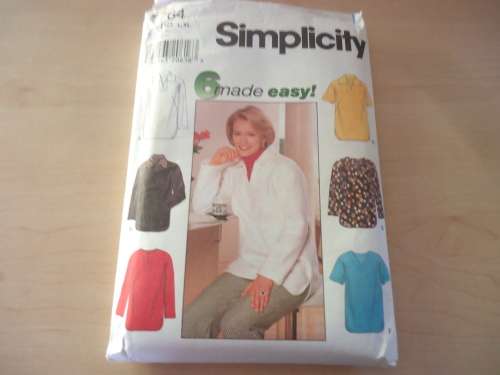 SIMPLICITY PATTERNS 7764 PULLOVER TOP IN 6 VARIATIONS SIZE LARGE- XLARGE (18 - 24)  COMPLETE & UNCUT