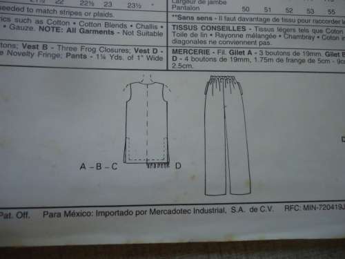 McCALLS PATTERNS 7061 TUNIC/TOP & PANTS SIZE E = 14 + 16 + 18 COMPLETE-ONLY PANTS CUT