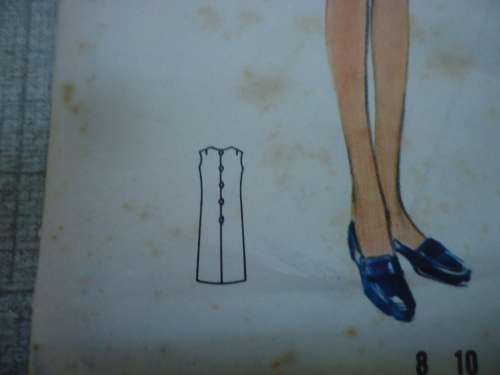 VINTAGE BUTTERICK PATTERN 4870  SEMI-FITTING SLIM SLEEVELESS DRESS SIZE 14 BUST 36" -COMPLETE