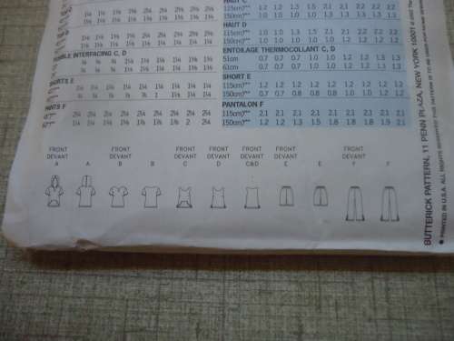 BUTTERICK  PATTERN 3534  LOOSE FITTING PULLOVER TOPS, SHORTS & PANTS SIZES 14 + 16 + 18  COMPLETE