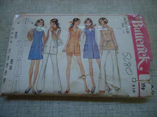 BUTTERICK  PATTERN 5680  JUMPER, BLOUSE & PANTS SIZES 16 1/2 BUST 39"  COMPLETE