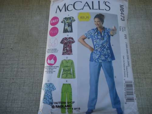 McCALL'S PATTERNS M6473 SET OF LADIES TOPS + PANTS SIZES 18W+20W+22W+24W -SEE DESCRIPTION