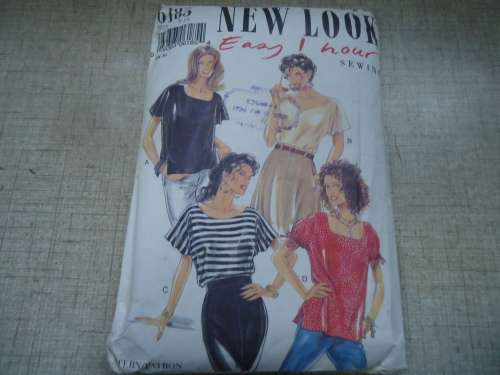 NEW LOOK PATTERNS 6185 LADIES TOPS  SIX SIZES IN ONE 8 - 18 COMPLETE