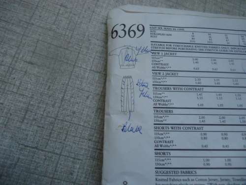 NEW LOOK PATTERNS 6369 CASUAL TRACK WEAR  - 6 SIZES IN ONE  8 - 18 -NO SEWING INSTRUCTIONS