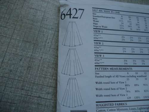 NEW LOOK PATTERNS 6427 STRUCTURED SKIRTS 6 SIZES IN ONE 8 - 18  COMPLETE
