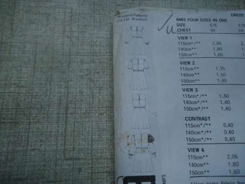 NEW LOOK PATTERNS 6463 GIRL'S DRESS IN 4 VARIATIONS-4 SIZES IN ONE 5/6  7/8 + 9/10 + 11/12  COMPLETE