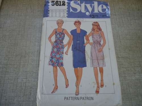 STYLE PATTERNS 3612 SUNDRESS SIZE 10 + 12 + 14 + 16 -COMPLETE