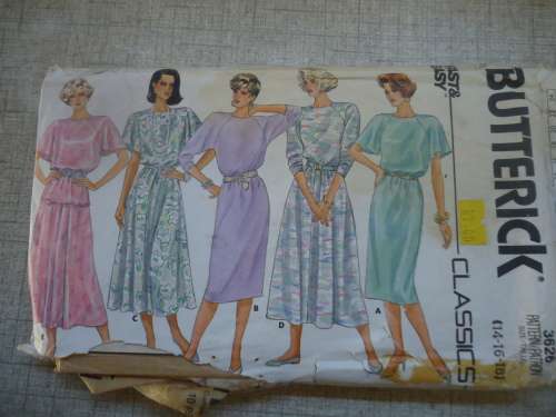 BUTTERICK PATTERN 3626 DRESS, TOP & SKIRT SIZE 14 + 16 + 18 COMPLETE