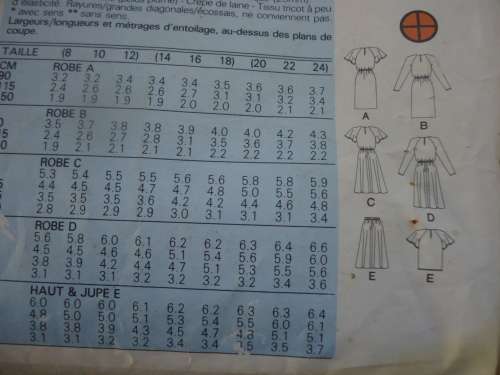 BUTTERICK PATTERN 3626 DRESS, TOP & SKIRT SIZE 14 + 16 + 18 COMPLETE