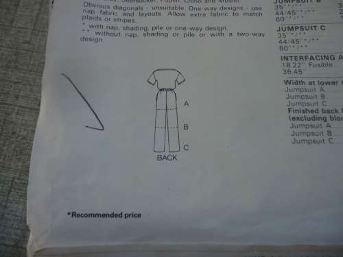 VINTAGE BUTTERICK PATTERN 4301 JUMPSUIT IN 3 LENGTHS SIZE 12 COMPLETE