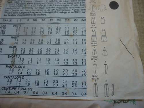 BUTTERICK PATTERN 4125 JACKET, TOP, DRESS, SHORTS & PANTS SIZES 14 + 16 + 18 COMPLETE