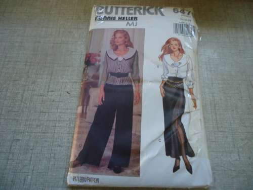 BUTTERICK PATTERN 6479 BLOUSE, SKIRT WITH SIDE FRONT, VENT, PANTS & BELT  SIZE 12 + 14 + 16 COMPLETE