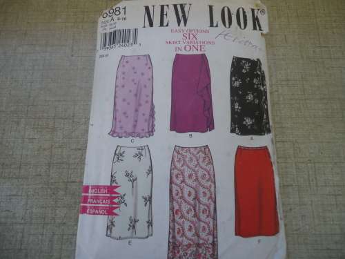 NEW LOOK PATTERNS 6981 SIX DIFFERENT SKIRTS SIZES 8 - 18 COMPLETE